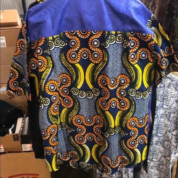 Source Unknown Royal Blue and Orange Casual Button Down Shirt - Picture 4 of 5